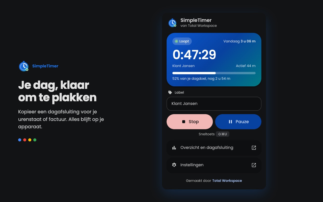 Dagafsluiting om te plakken, ook in donker thema